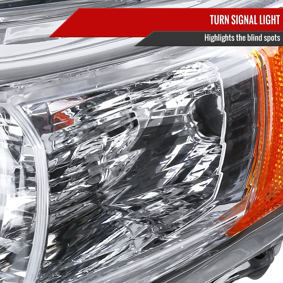 2012-2014 Toyota Camry Projector Headlights w/ Amber Reflectors - Driver Side Only (Chrome Housing/Clear Lens)