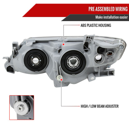2012-2014 Toyota Camry Projector Headlights w/ Amber Reflectors - Passenger Side Only (Chrome Housing/Clear Lens)
