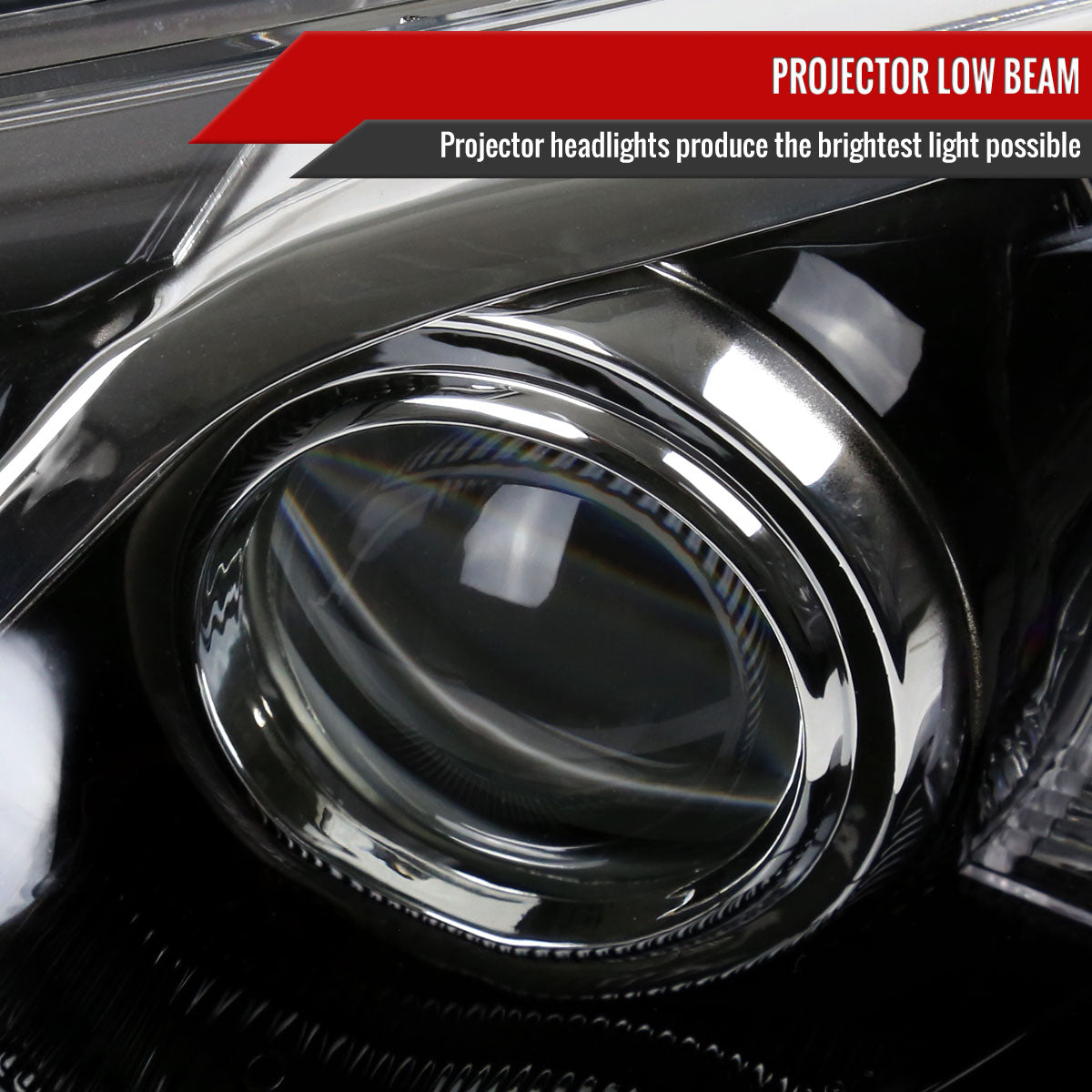 2012-2014 Toyota Camry Projector Headlights w/ Amber Reflectors (Jet Black Housing/Clear Lens)