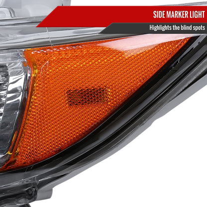 2012-2014 Toyota Camry Projector Headlights w/ Amber Reflectors (Jet Black Housing/Clear Lens)