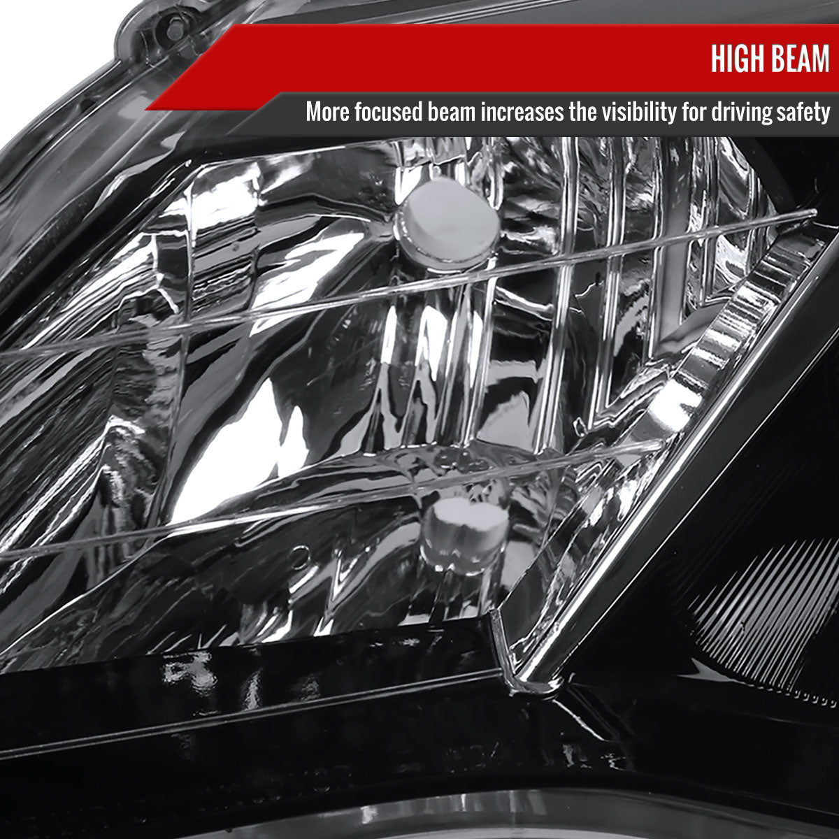 2012-2014 Toyota Camry Projector Headlight w/ Amber Reflector - Driver Side Only (Jet Black Housing/Clear Lens)