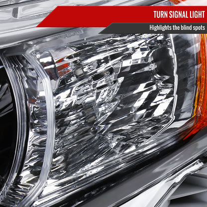 2012-2014 Toyota Camry Projector Headlight w/ Amber Reflector - Driver Side Only (Jet Black Housing/Clear Lens)