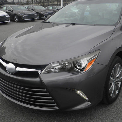 2015-2017 Toyota Camry Projector Headlights w/ Amber Reflectors (Gunmetal Housing/Clear Lens)