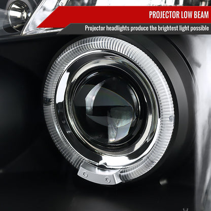 2005-2010 Chevrolet Cobalt Pontiac G5/Pursuit Dual Halo Projector Headlights (Matte Black Housing/Clear Lens)