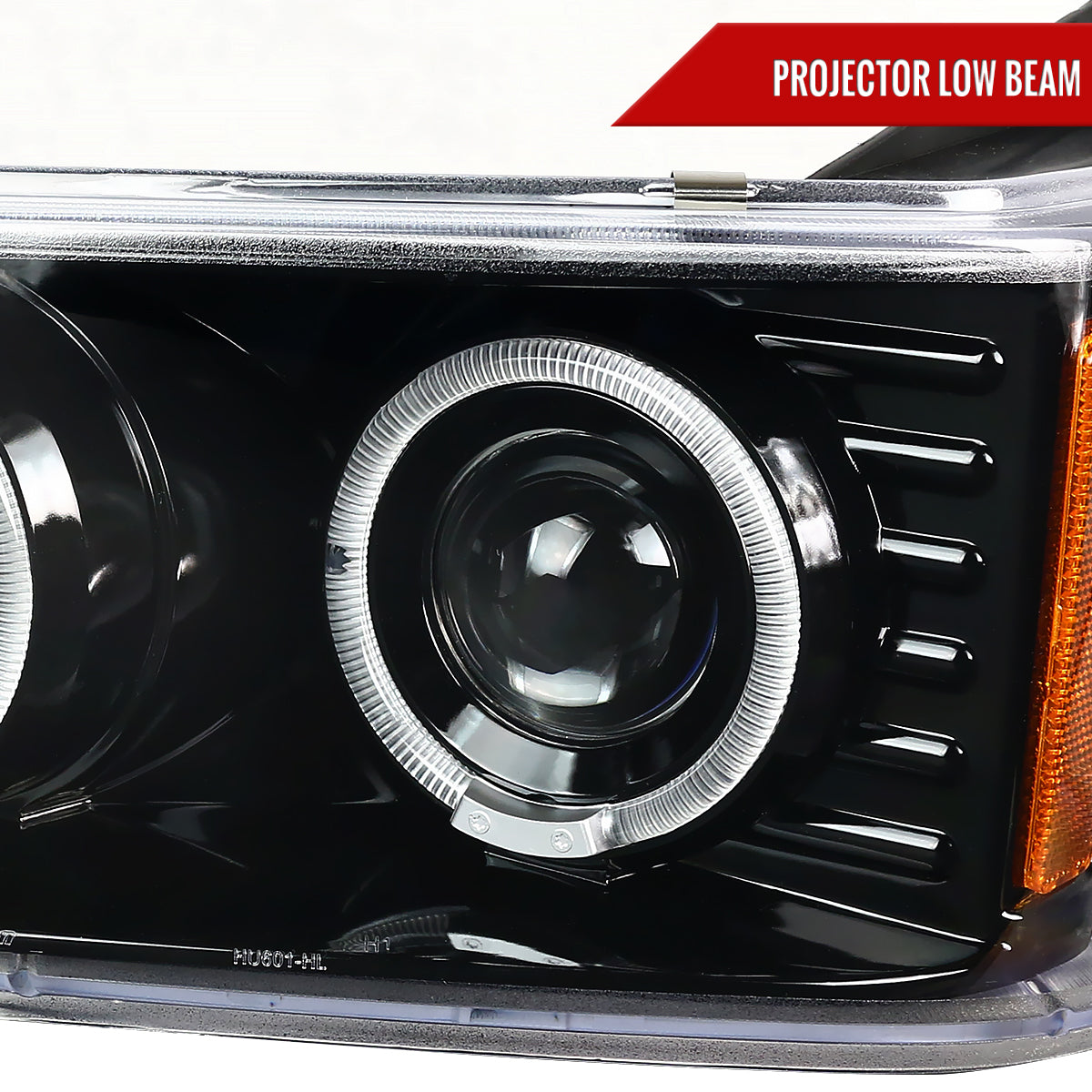 2004-2012 GMC Canyon/ Chevrolet Colorado Dual Halo Projector Headlights (Jet Black Housing/Clear Lens)