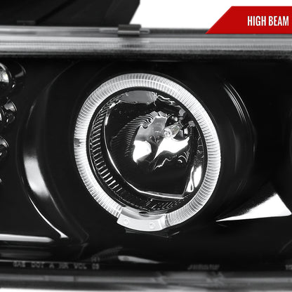 2004-2012 GMC Canyon/ Chevrolet Colorado Dual Halo Projector Headlights (Jet Black Housing/Clear Lens)