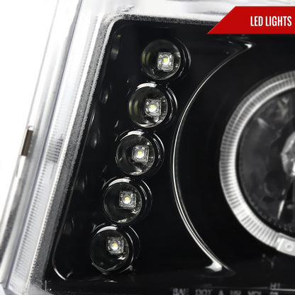 2004-2012 GMC Canyon/ Chevrolet Colorado Dual Halo Projector Headlights (Jet Black Housing/Clear Lens)