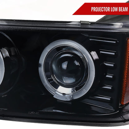 2004-2012 GMC Canyon/ Chevrolet Colorado Dual Halo Projector Headlights (Glossy Black Housing/Smoked Lens)