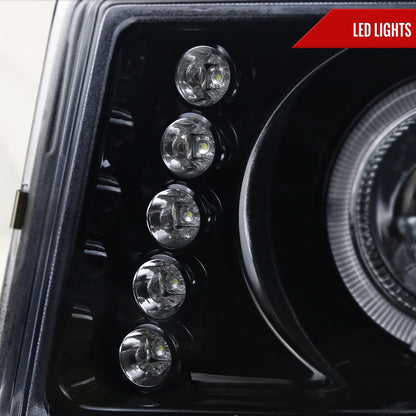 2004-2012 GMC Canyon/ Chevrolet Colorado Dual Halo Projector Headlights (Glossy Black Housing/Smoked Lens)