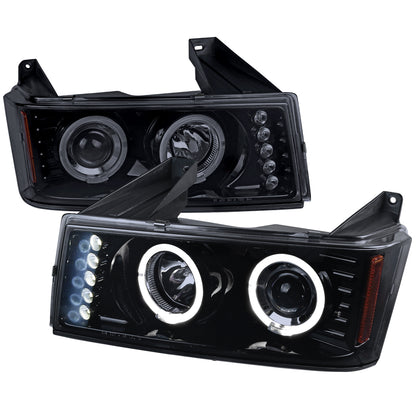 2004-2012 GMC Canyon/ Chevrolet Colorado Dual Halo Projector Headlights (Glossy Black Housing/Smoked Lens)