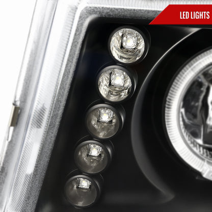 2004-2012 Chevrolet Colorado/ GMC Canyon Dual Halo Projector Headlights (Matte Black Housing/Clear Lens)