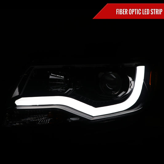 2015-2022 Chevrolet Colorado LED Bar Projector Headlights (Glossy Black Housing/Smoked Lens)