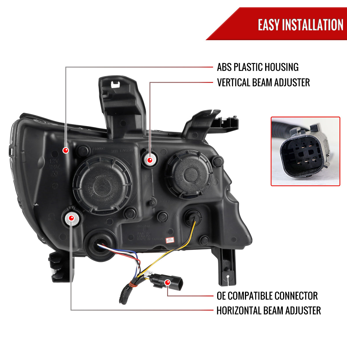 2015-2022 Chevrolet Colorado LED Bar Projector Headlights (Matte Black Housing/Clear Lens)