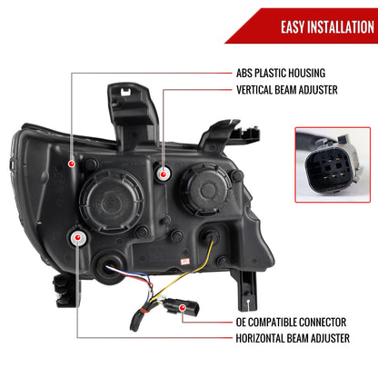 2015-2022 Chevrolet Colorado LED Bar Projector Headlights (Matte Black Housing/Clear Lens)