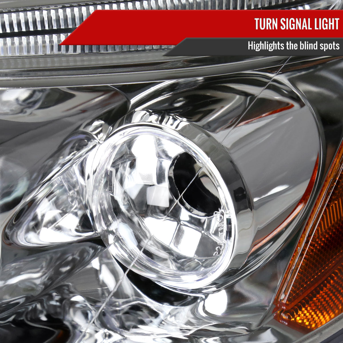 2003-2008 Toyota Corolla Dual Halo Projector Headlights (Chrome Housing/Clear Lens)
