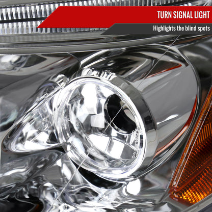 2003-2008 Toyota Corolla Dual Halo Projector Headlights (Chrome Housing/Clear Lens)