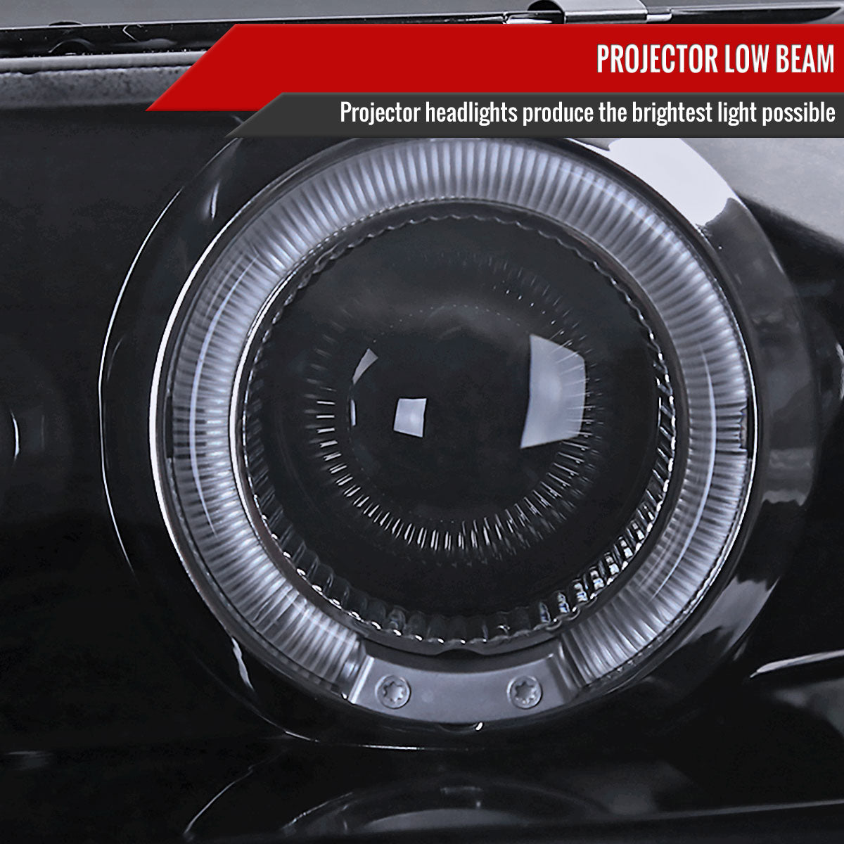 1993-1997 Toyota Corolla Dual Halo Projector Headlights (Glossy Black Housing/Smoked Lens)