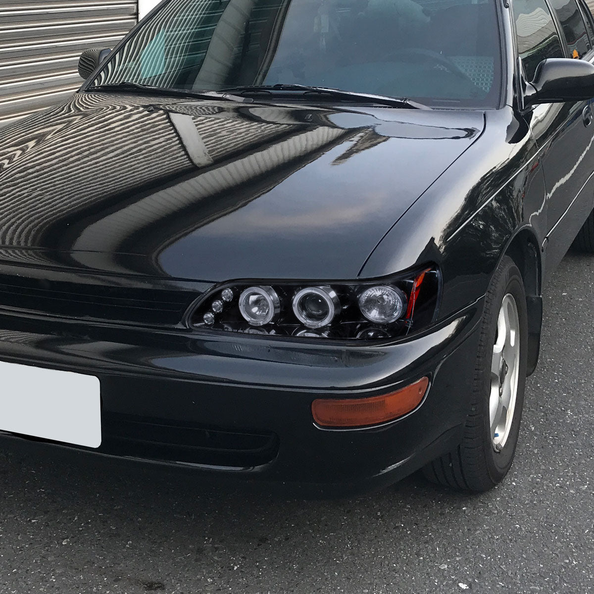 1993-1997 Toyota Corolla Dual Halo Projector Headlights (Glossy Black Housing/Smoked Lens)