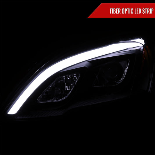 2007-2011 Honda CRV LED Bar Projector Headlights (Matte Black Housing/Clear Lens)