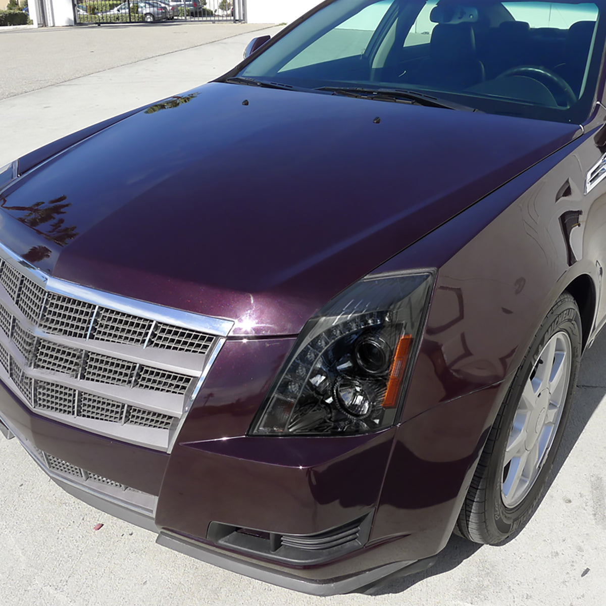 2008-2014 Cadillac CTS SMD LED Light Strip Projector Headlights (Chrome Housing/Smoked Lens)