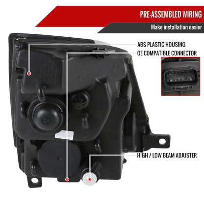 2008-2014 Cadillac CTS SMD LED Light Strip Projector Headlights (Black Housing/Smoked Lens)