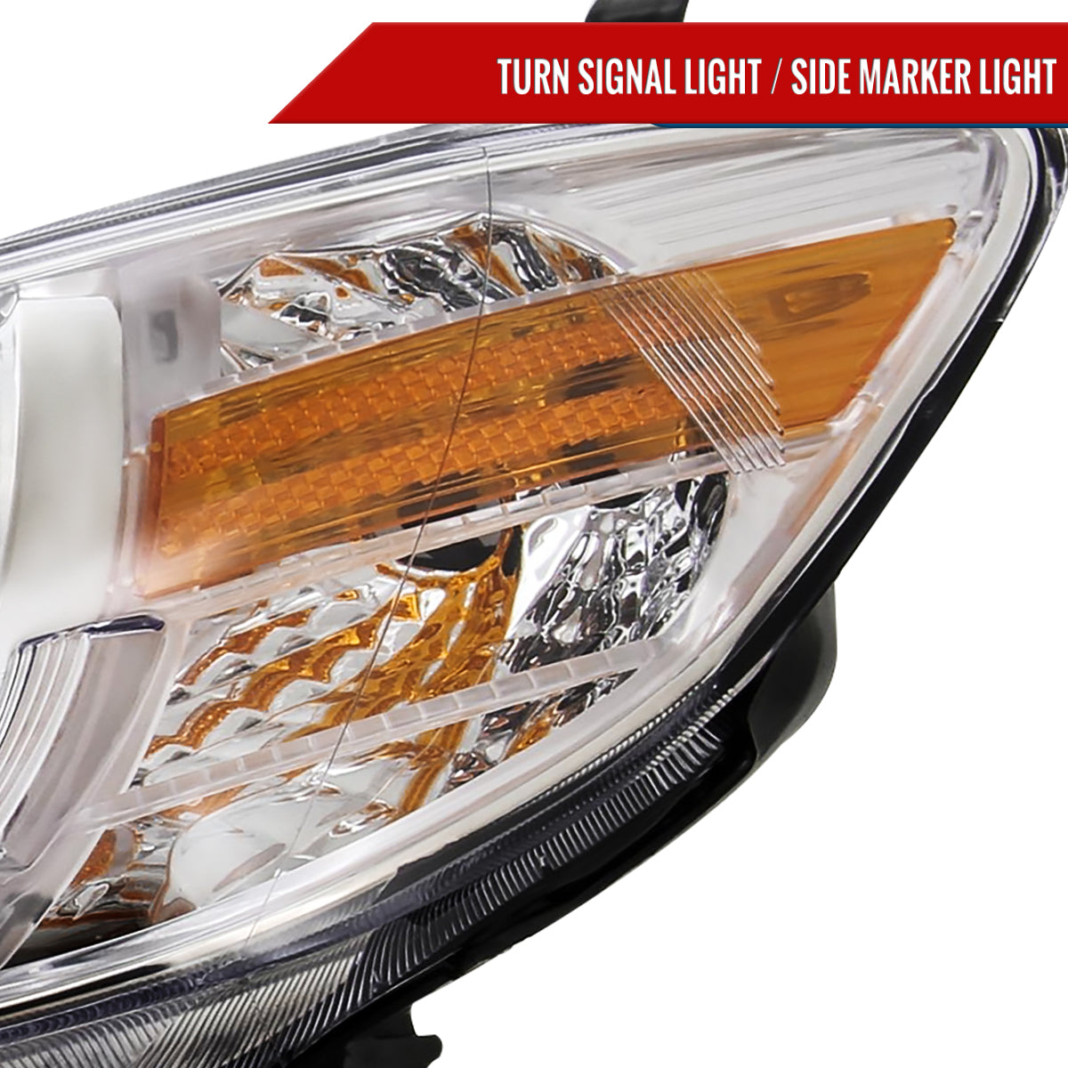 2004-2005 Honda Civic Projector Headlights w/ LED Light Strip (Chrome Housing/Clear Lens)