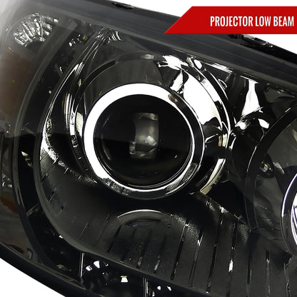 2004-2005 Honda Civic Projector Headlights w/ R8 Style LED Light Strip (Chrome Housing/Smoked Lens)