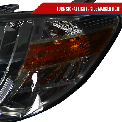 2004-2005 Honda Civic Projector Headlights w/ R8 Style LED Light Strip (Chrome Housing/Smoked Lens)