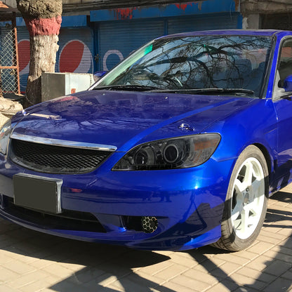 2004-2005 Honda Civic Projector Headlights w/ R8 Style LED Light Strip (Chrome Housing/Smoked Lens)