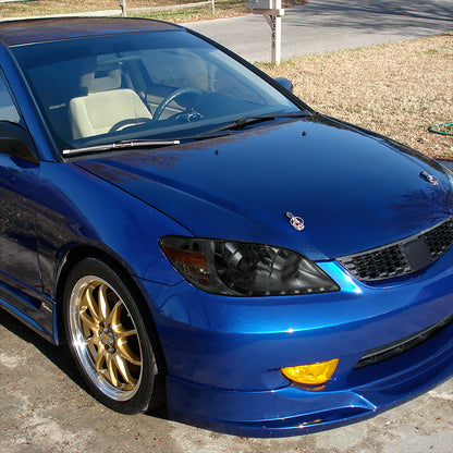 2004-2005 Honda Civic Projector Headlights w/ R8 Style LED Light Strip (Chrome Housing/Smoked Lens)