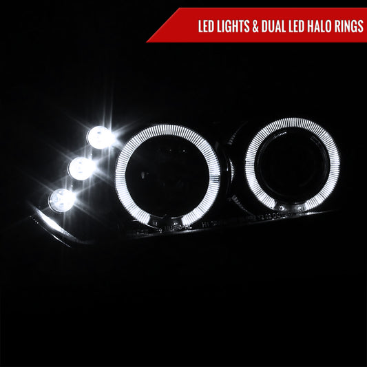 2006-2011 Honda Civic Coupe Dual Halo Projector Headlights (Glossy Black Housing/Smoked Lens)