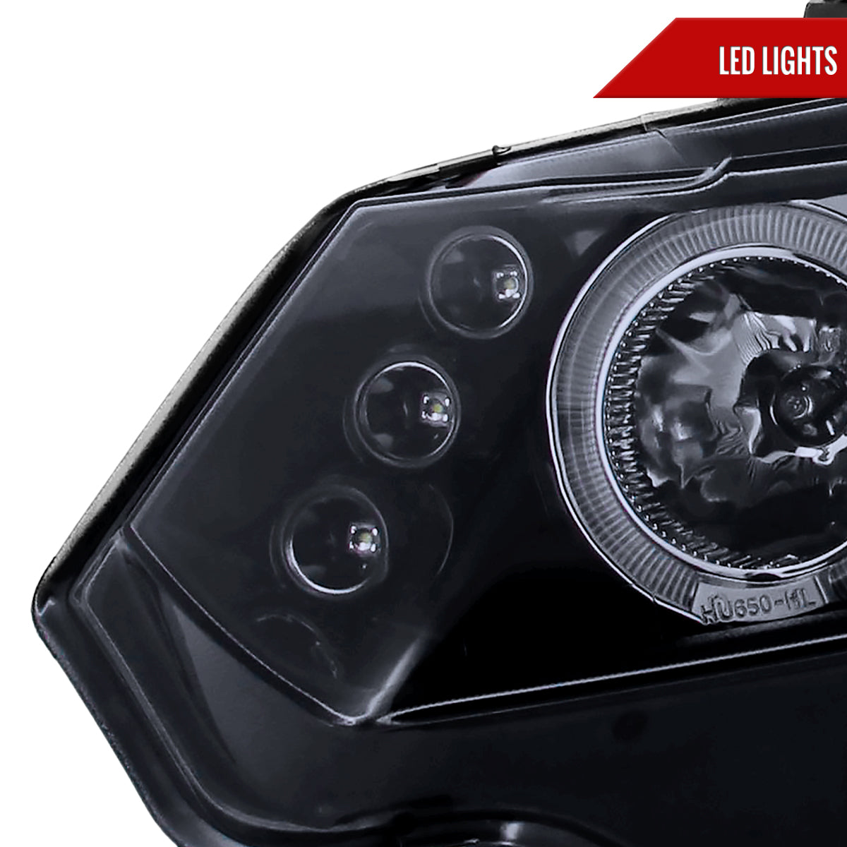 2006-2011 Honda Civic Coupe Dual Halo Projector Headlights (Glossy Black Housing/Smoked Lens)