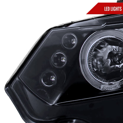 2006-2011 Honda Civic Coupe Dual Halo Projector Headlights (Glossy Black Housing/Smoked Lens)