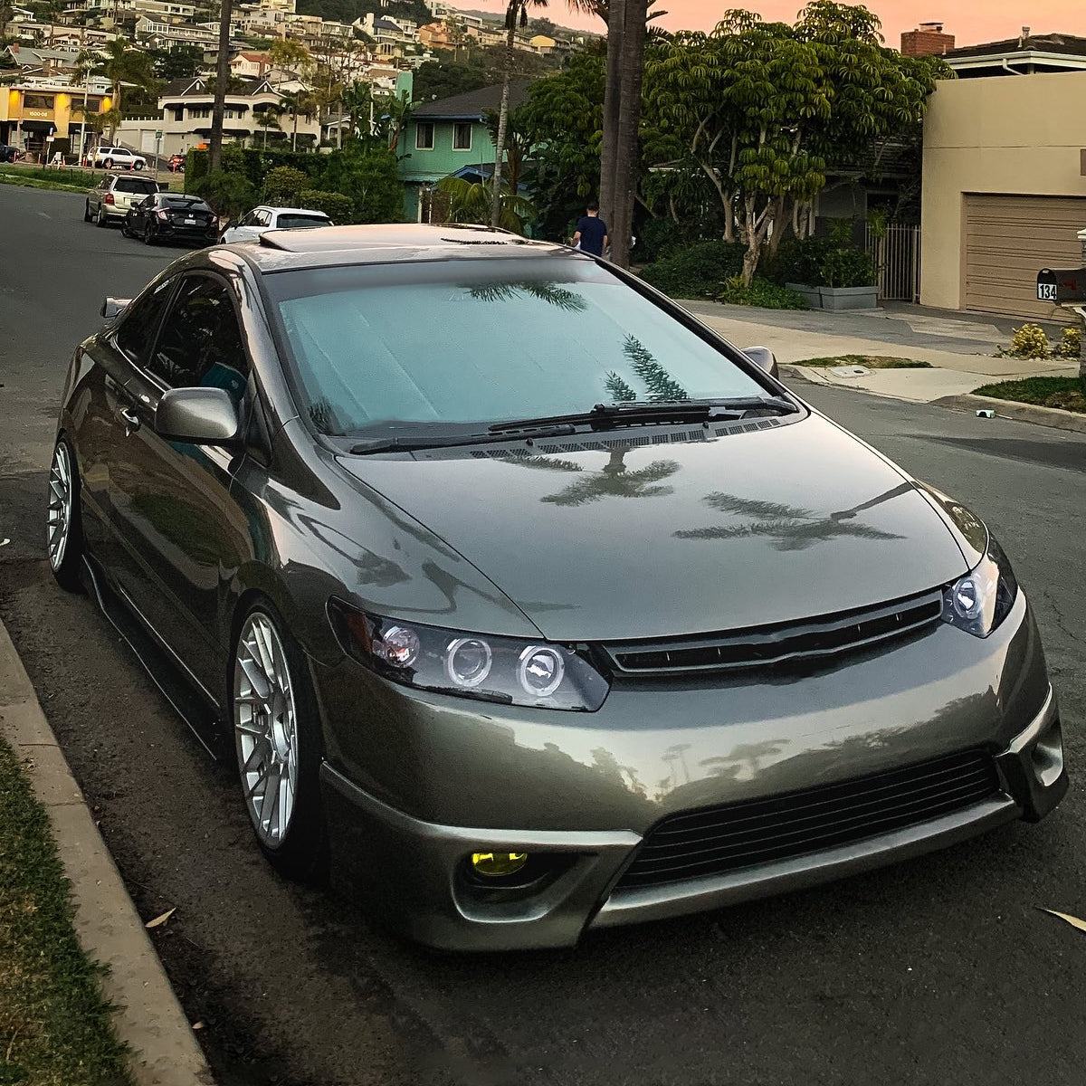 2006-2011 Honda Civic Coupe Dual Halo Projector Headlights (Glossy Black Housing/Smoked Lens)