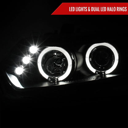 2006-2011 Honda Civic Coupe Dual Halo Projector Headlights (Matte Black Housing/Clear Lens)
