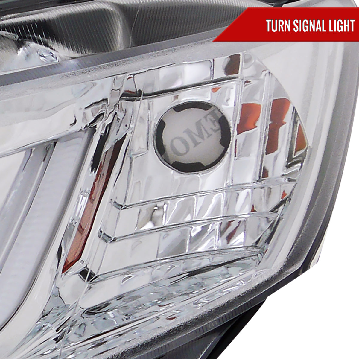 2012-2013 Honda Civic Coupe/ 2012-2015 Civic Sedan LED Bar Projector Headlights (Chrome Housing/Clear Lens)