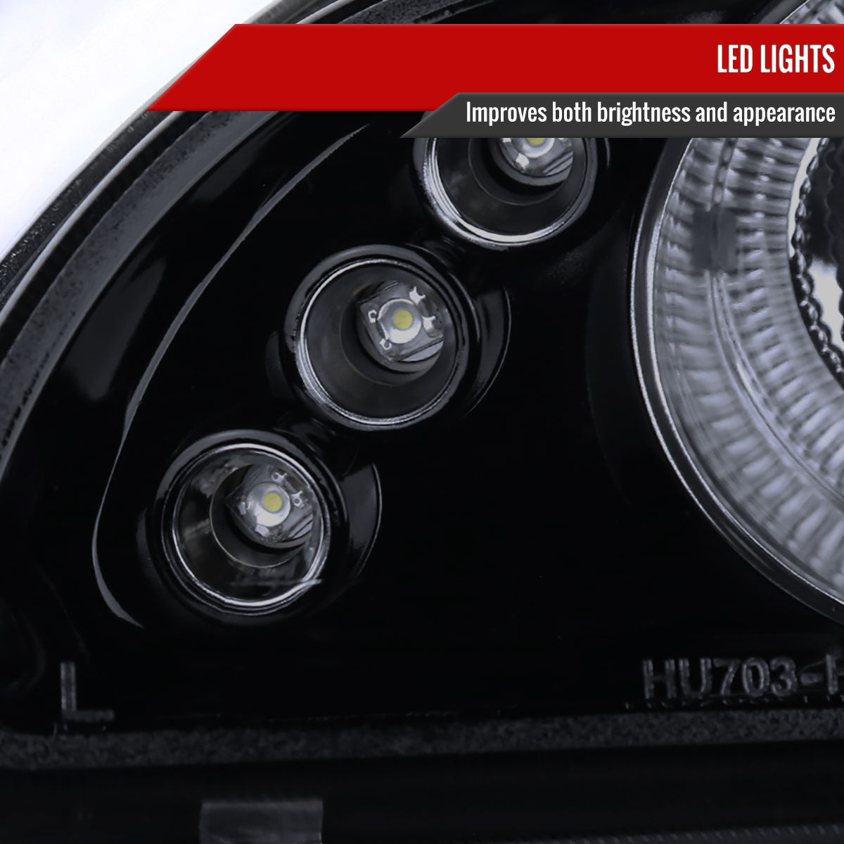 1992-1995 Honda Civic Dual Halo Projector Headlights (Glossy Black Housing/Smoked Lens)