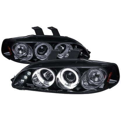 1992-1995 Honda Civic Dual Halo Projector Headlights (Glossy Black Housing/Smoked Lens)