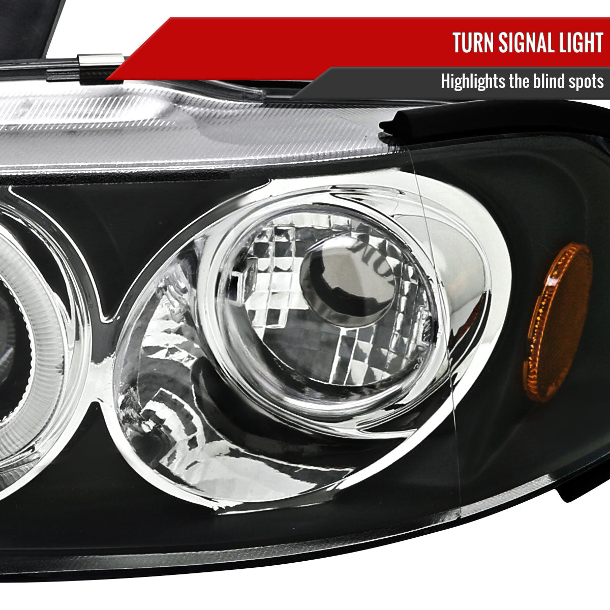 1992-1995 Honda Civic Dual Halo Projector Headlights (Matte Black Housing/Clear Lens)