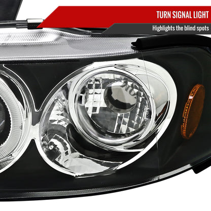 1992-1995 Honda Civic Dual Halo Projector Headlights (Matte Black Housing/Clear Lens)