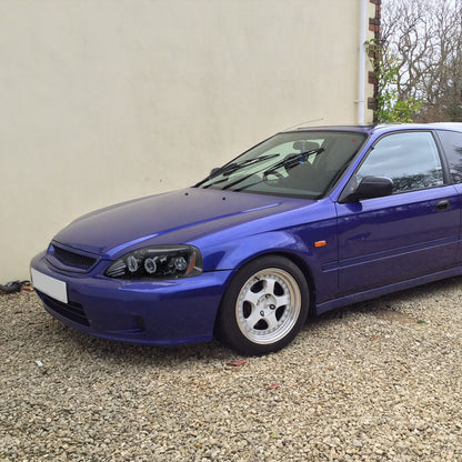 1996-1998 Honda Civic Dual Halo Projector Headlights (Glossy Black Housing/Smoked Lens)