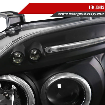 1996-1998 Honda Civic Dual Halo Projector Headlights (Matte Black Housing/Clear Lens)