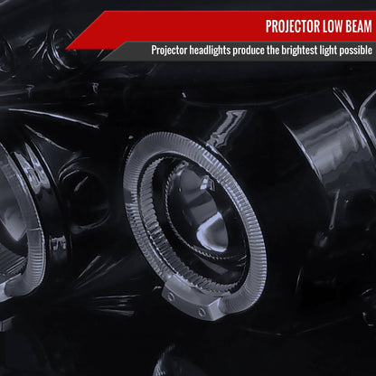 1999-2000 Honda Civic Dual Halo Projector Headlights (Glossy Black Housing/Smoked Lens)