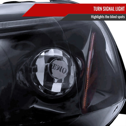 1999-2000 Honda Civic Dual Halo Projector Headlights (Glossy Black Housing/Smoked Lens)