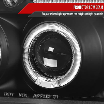 1999-2000 Honda Civic Dual Halo Projector Headlights (Matte Black Housing/Clear Lens)