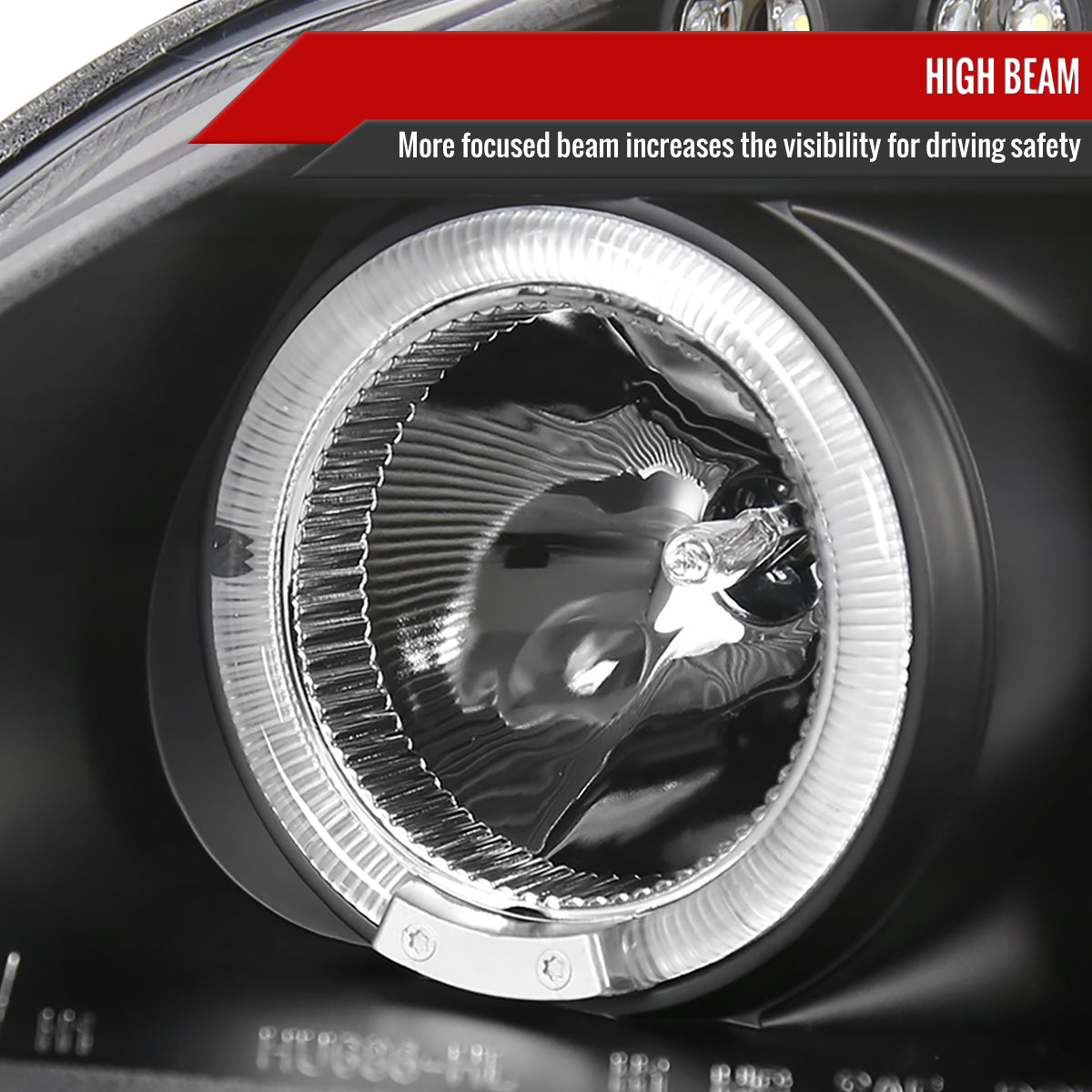 1999-2000 Honda Civic Dual Halo Projector Headlights (Matte Black Housing/Clear Lens)