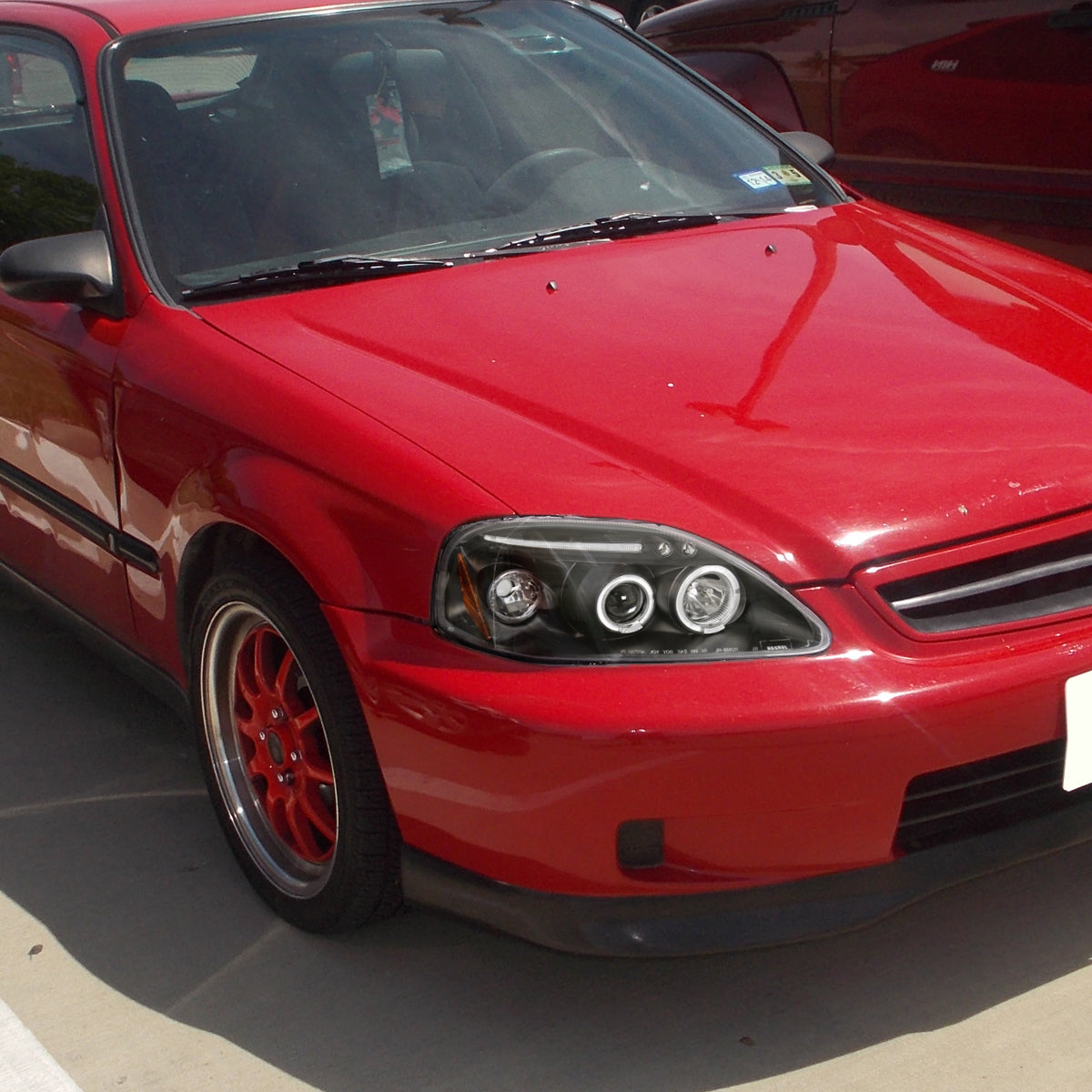 1999-2000 Honda Civic Dual Halo Projector Headlights (Matte Black Housing/Clear Lens)