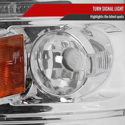 2005-2007 Dodge Dakota Dual Halo Projector Headlights (Chrome Housing/Clear Lens)
