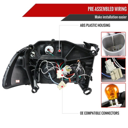 1997-2004 Dodge Dakota/ 1998-2003 Durango Dual Halo Projector Headlights (Glossy Black Housing/Smoked Lens)