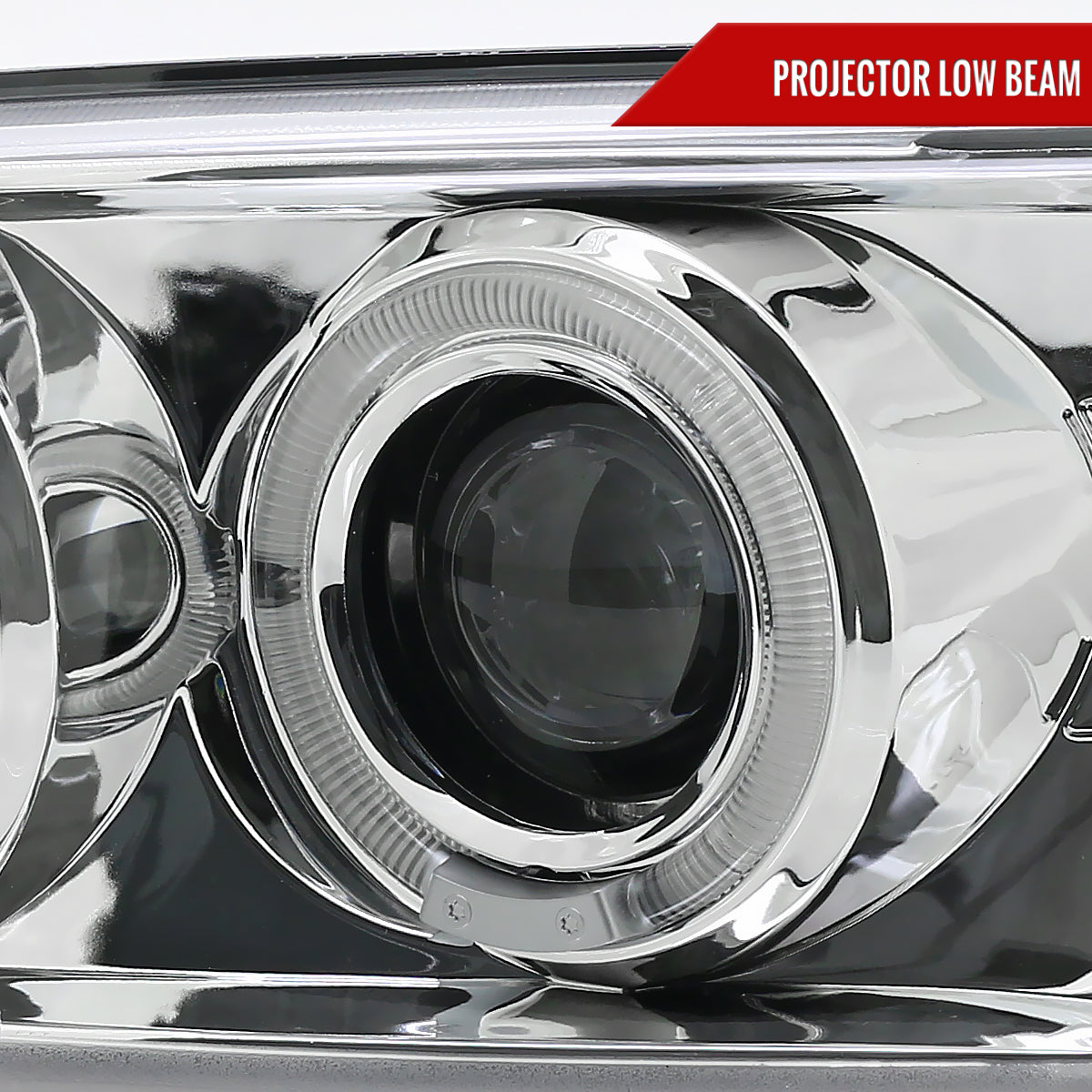 1999-2006 GMC Sierra/Yukon/Yukon XL Dual Halo Projector Headlights (Chrome Housing/Clear Lens)